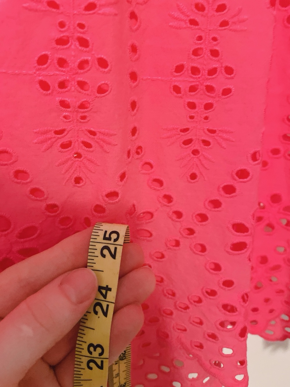 crown & ivy Hot Pink Eyelet Lace Preppy V-Neck Blouse Size XXL - Picture 9 of 9